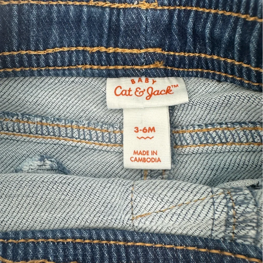Lot of 2 Cat & Jack Dark Blue Denim Jogger Pants 3-6Month baby infant jeans